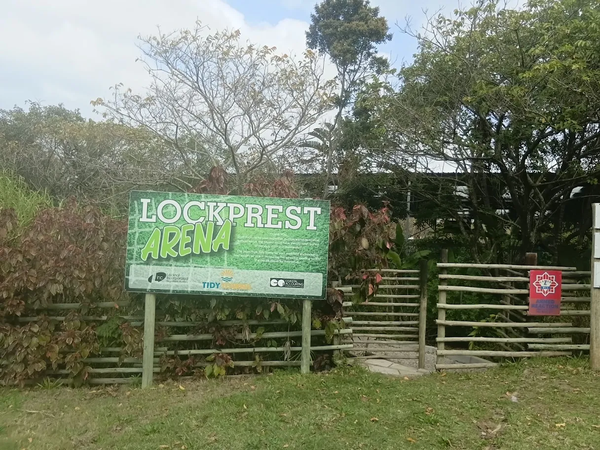 LOCKPREST Arena entrance sign, look for this at the gate